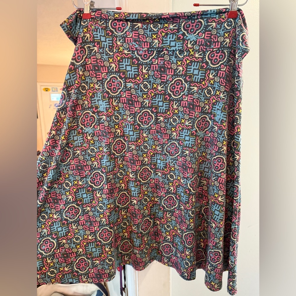 LuLaRoe Blue and Red Midi A-Line Skirt